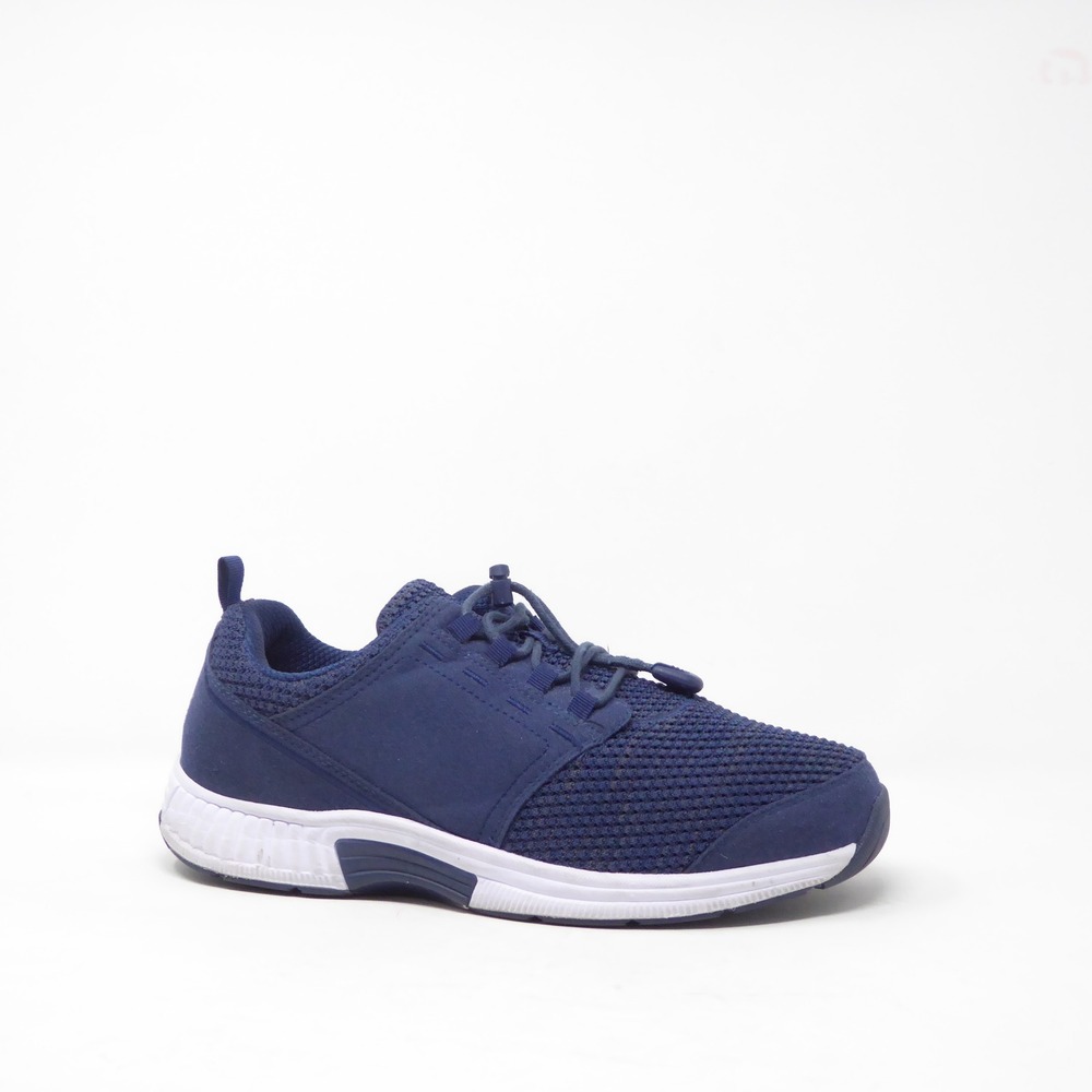 Orthofeet Francis Women Walking Shoes Blue Mesh Bungee Lace XX-Wide 9